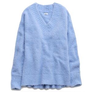 NWT AERIE Teddy Boucle Sweater in Ocean Sky Blue - Size S